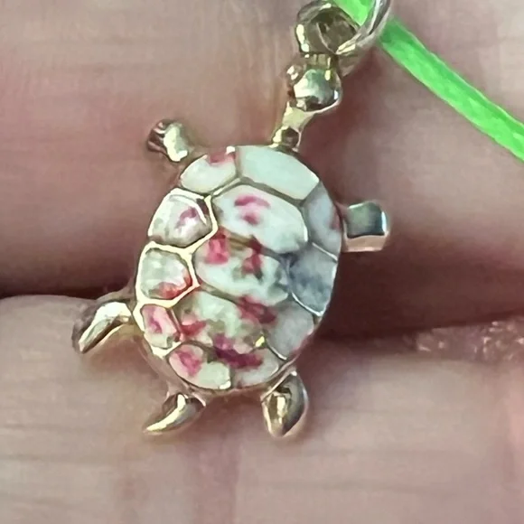 Cloisonné tiny tortoise 🐢 necklace - Picture 6 of 9